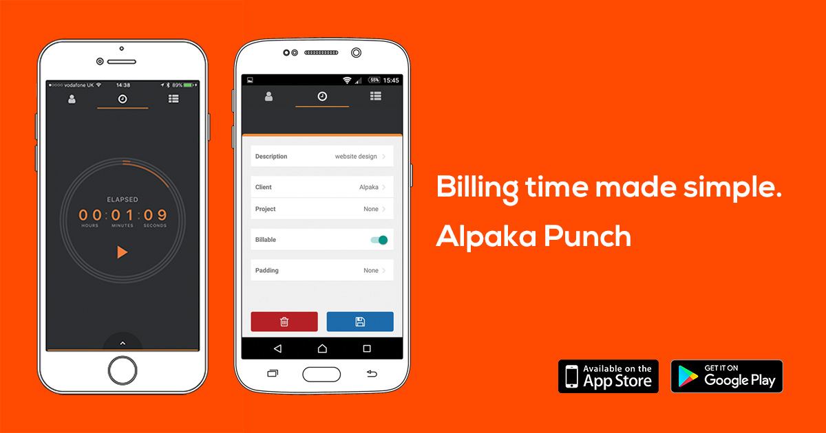 Time Tracking App for iOS and Android Alpaka Punch